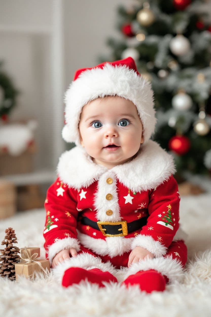 Baby with Santa portrait