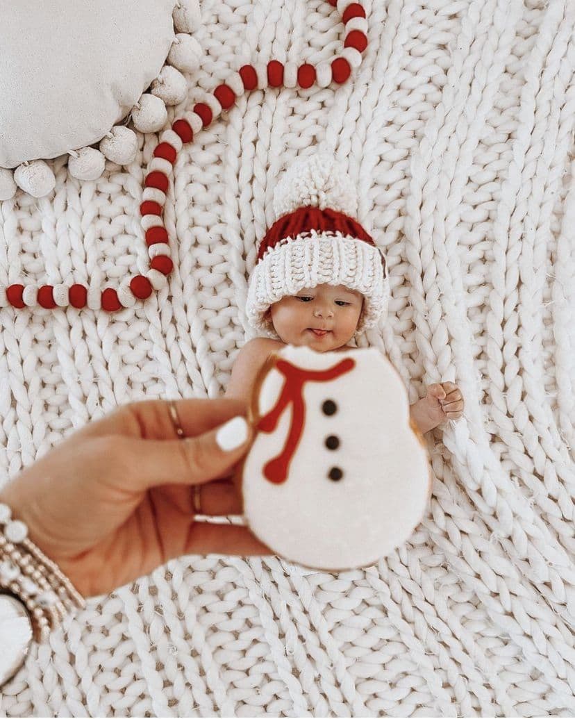 Cozy Christmas baby moment