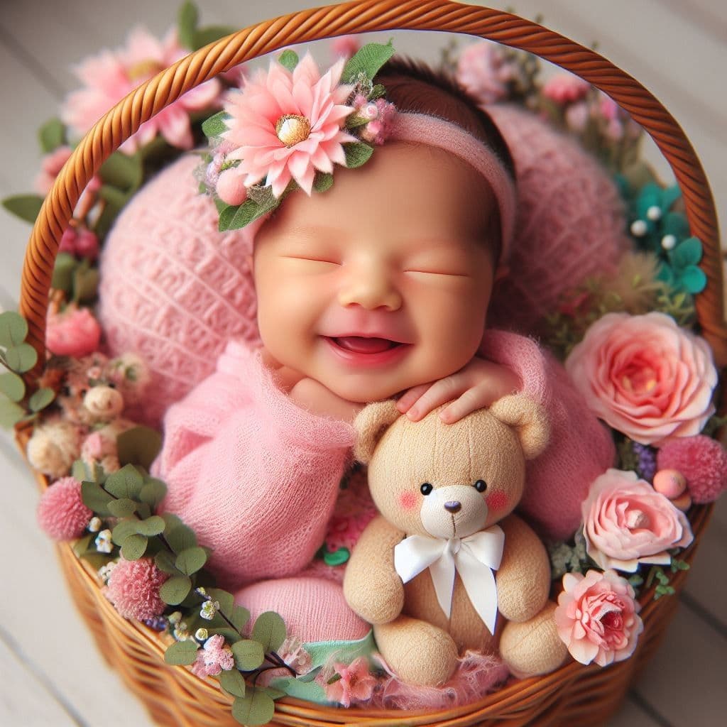 Baby with Easter bunny